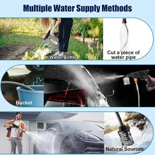 Portable Cordless Car Pressure Washer Water High Jet Wash Cleaner Gun +2 Battery