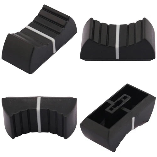 4mm / 8mm x 1.2mm Shaft Hole Linear Fader Cap with Grooved Grip Surface