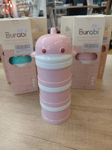 Burabi Portable Formula Powder Dispenser X10 5 Pink and 5 Green Brand New