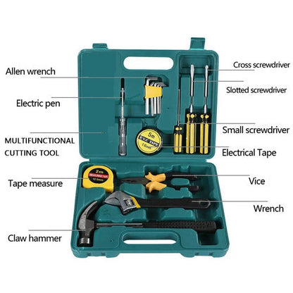 16X DIY Household Hand Tool Kit Set Home With Organiser Basic Tools Box Set
