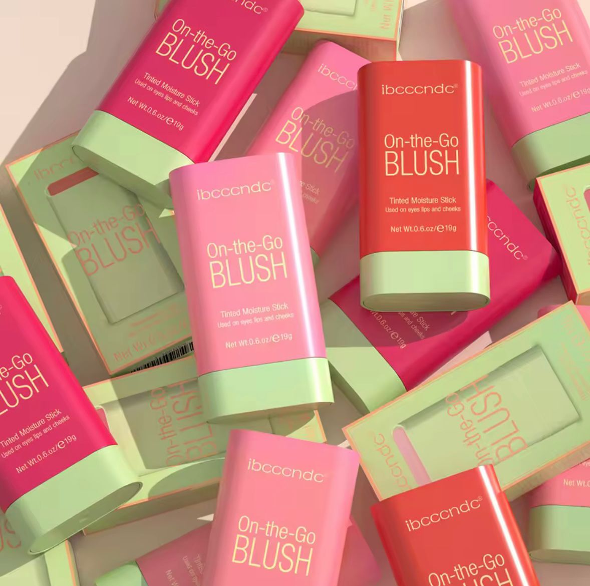 Tinted Mositure Blush Stick Face Pink Cream Cheek Blusher Cosmetics 3 in 1 Makeup Tubes used on lips eyes cheeks