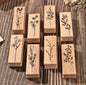 Wood & Rubber Craft Stamps - Floral Stamp - Botanical Stamp - Card Making Stamps