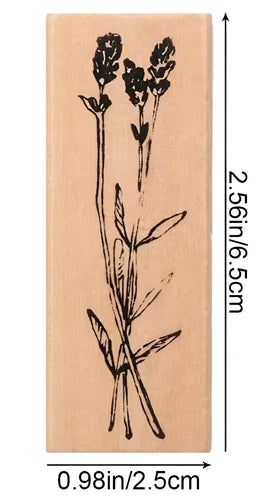 Wood & Rubber Craft Stamps - Floral Stamp - Botanical Stamp - Card Making Stamps